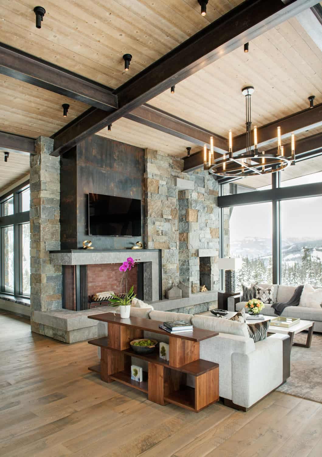 rustic modern mountain living room homes country architecture style contemporary views furniture sky rooms great interior decorating decor lodge designs