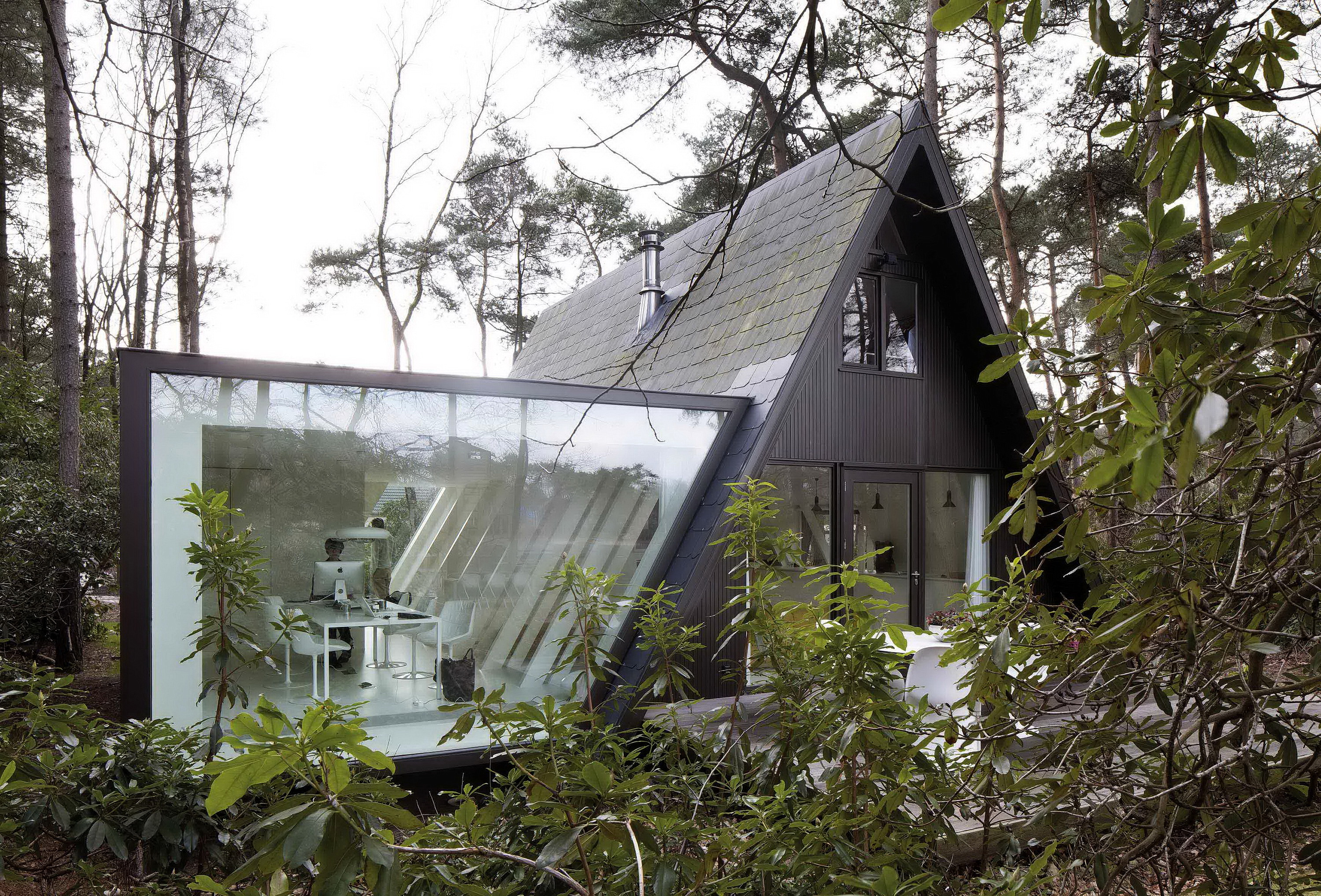 Black A-Frame House Renovation and Extension by dmvA