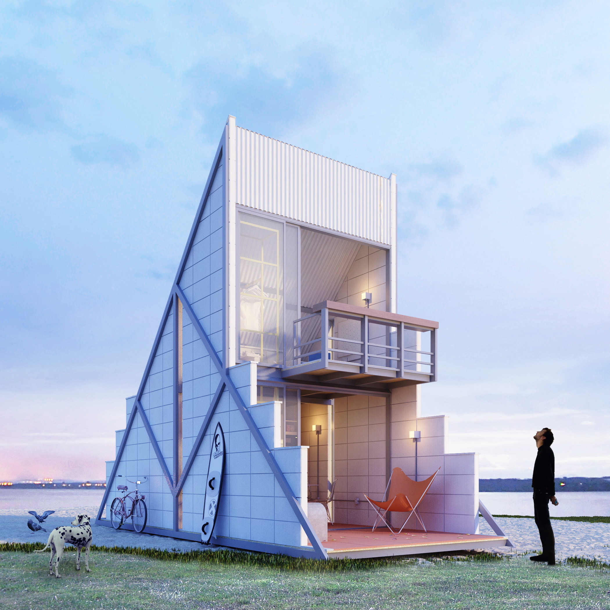 Triangular Micro House by Felipe Campolina