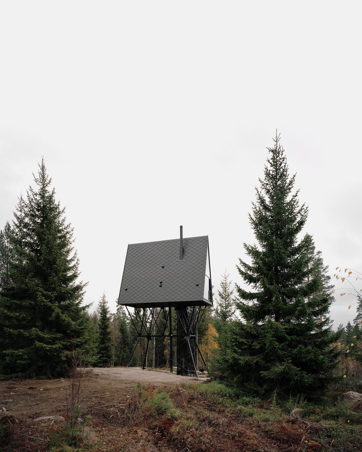 PAN Treetop Cabins | Black A-Frame Cabins by Espen Surnevik