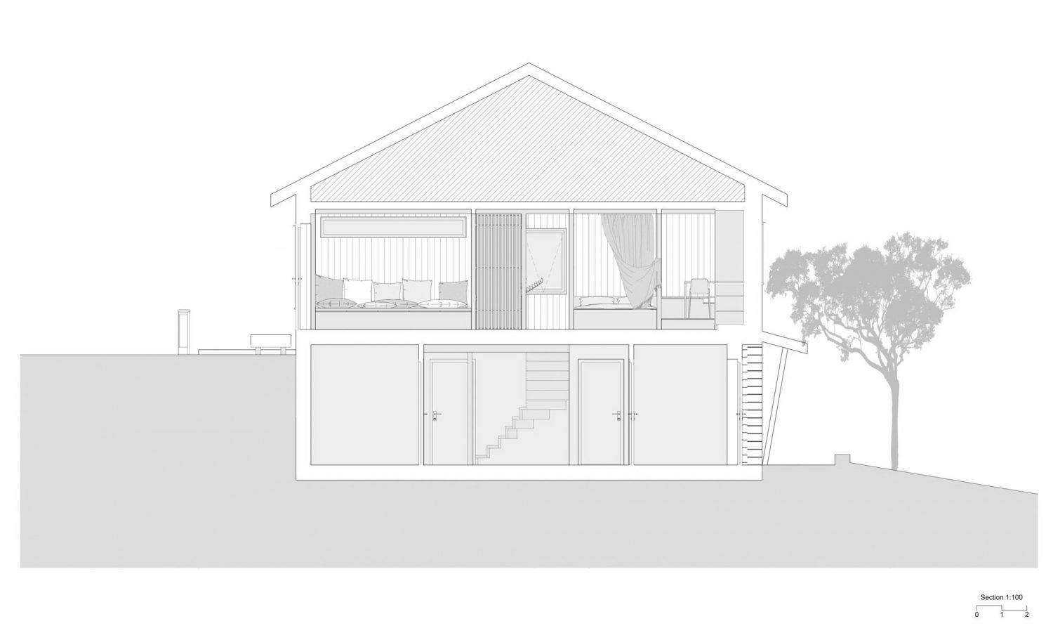 Wood Slat Shotgun House by Austigard Architects