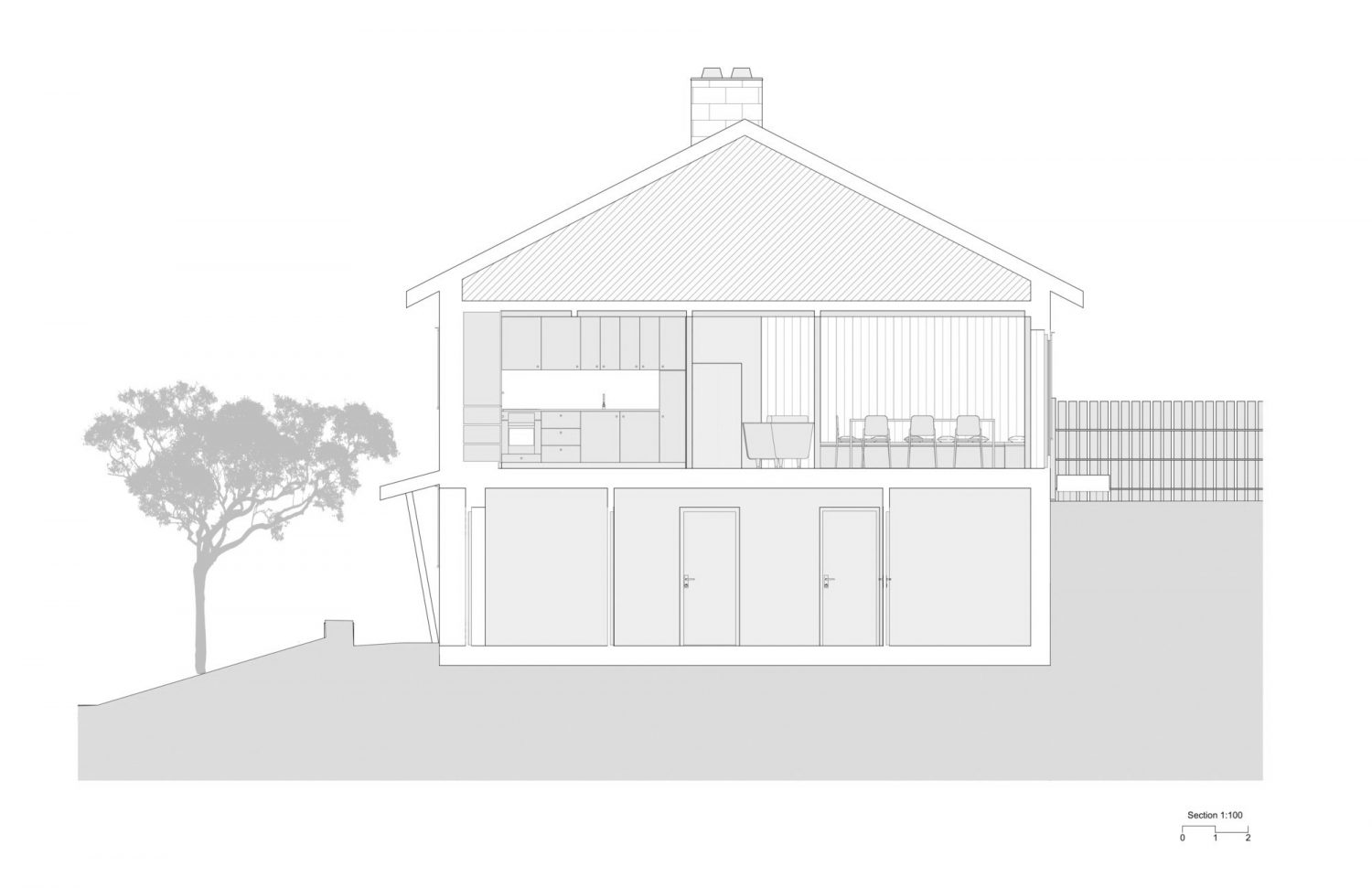 Wood Slat Shotgun House by Austigard Architects
