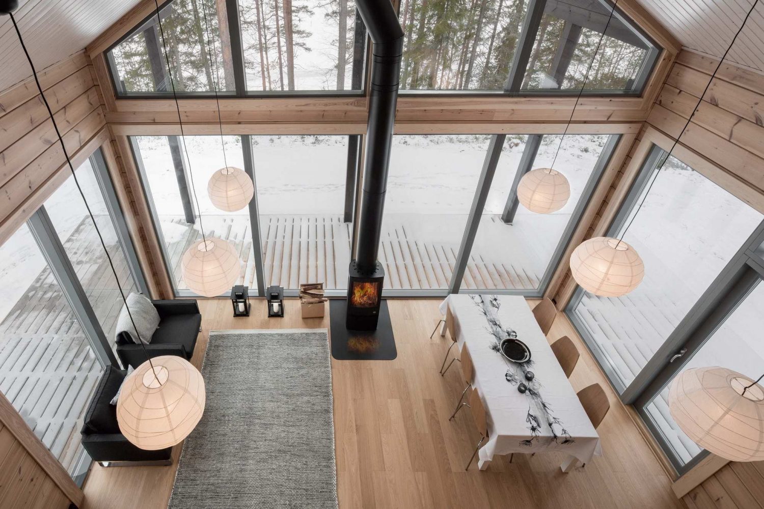 Modern Log Villa in Central Finland by Pluspuu Oy