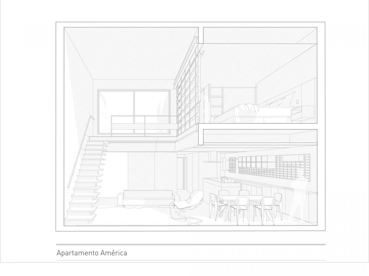 America Apartment by 0E1 Arquitetos