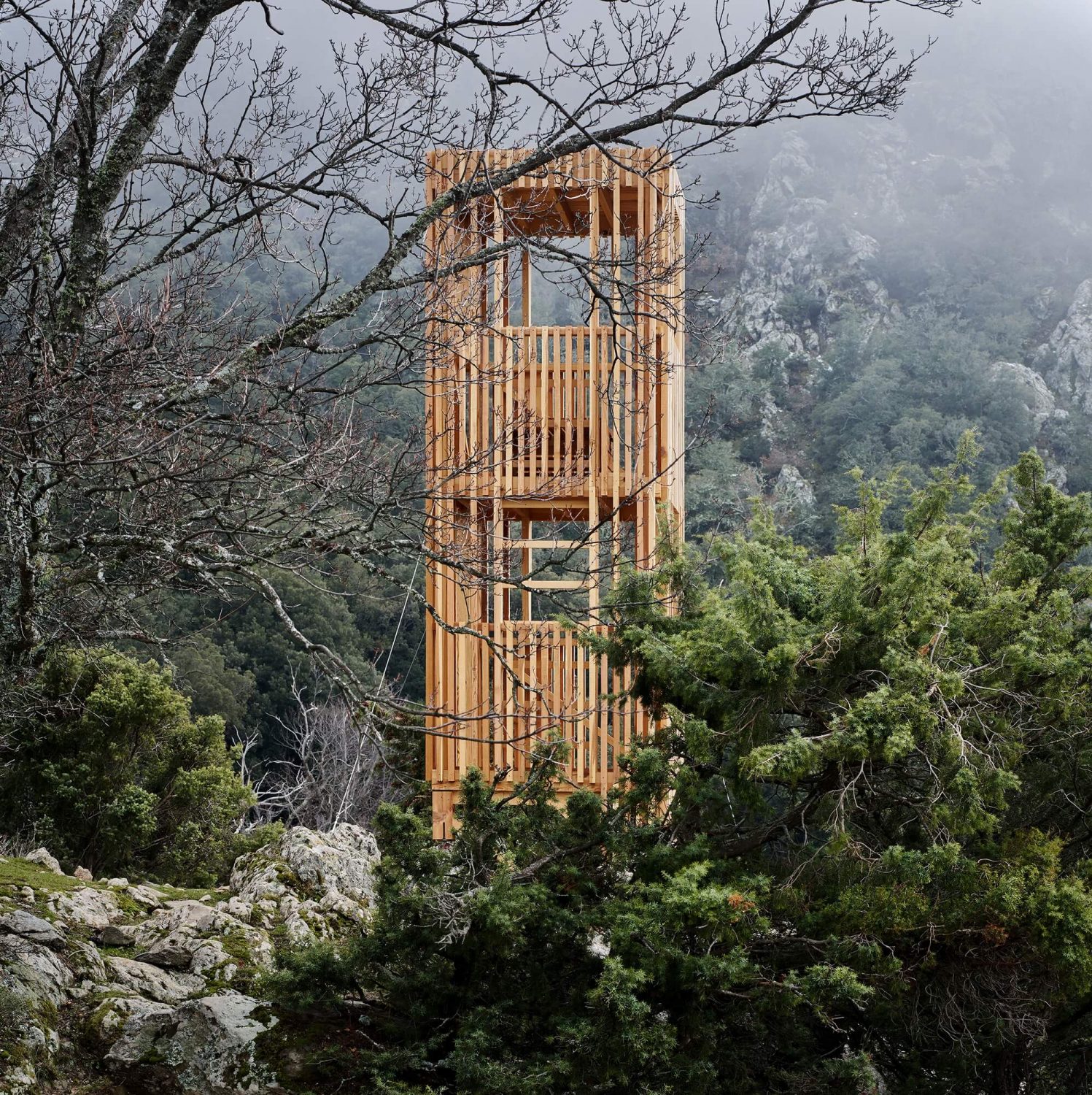Corsican Deer Observatories by Orma Architettura